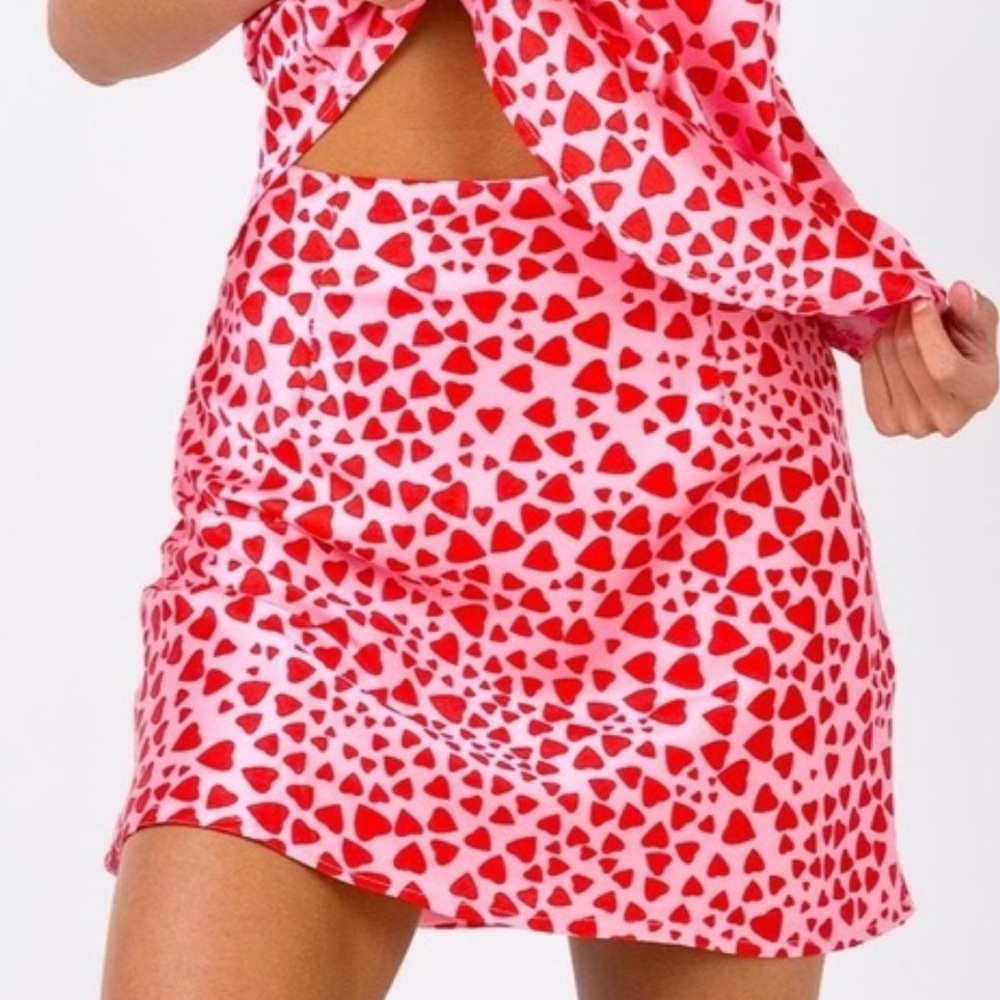 Princess Polly Red Heart Mini Skirt